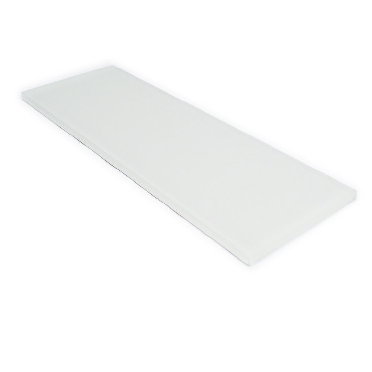 Lucid 4'' x 12'' White Glass Subway Tile