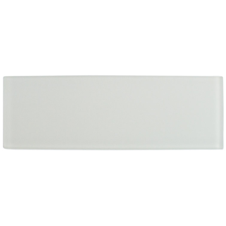 Lucid 4'' x 12'' White Glass Subway Tile
