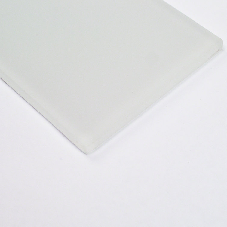 Lucid 4'' x 12'' White Glass Subway Tile