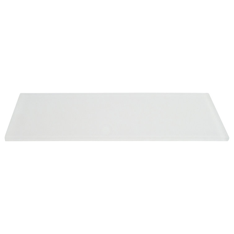 Lucid 4'' x 12'' White Glass Subway Tile