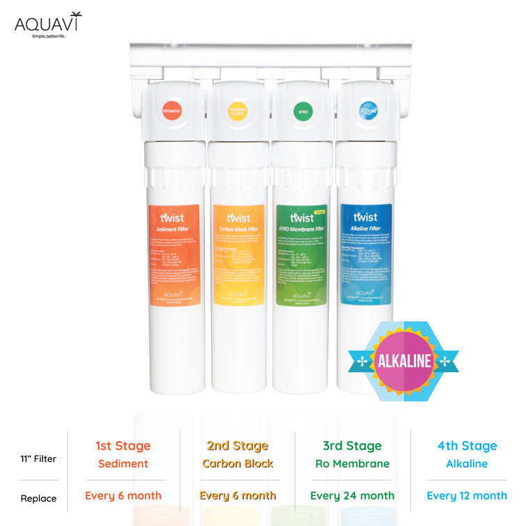 Aquavi Twist Alkaline Reverse Osmosis Under-Sink Filtration System