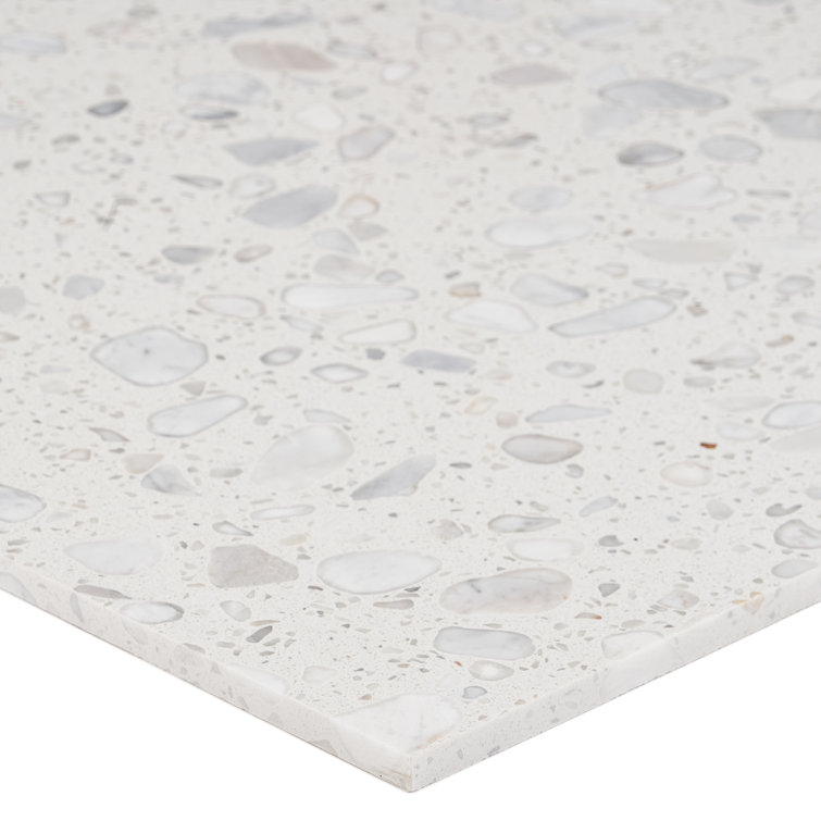 Italia Bianco 24'' x 24'' Honed Terrazzo Floor and Wall Tile