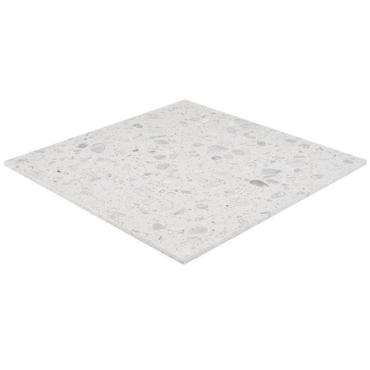 Italia Bianco 24'' x 24'' Honed Terrazzo Floor and Wall Tile