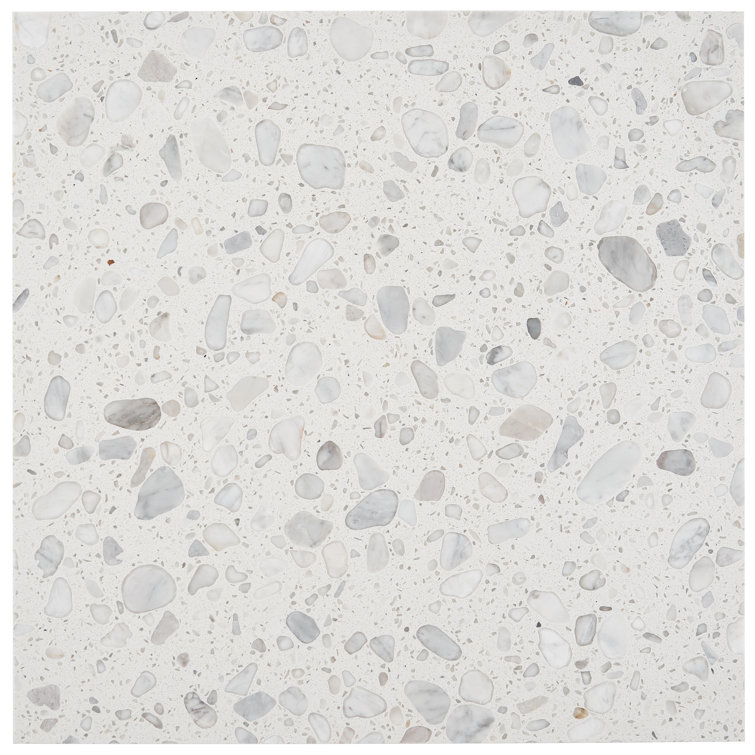 Italia Bianco 24'' x 24'' Honed Terrazzo Floor and Wall Tile