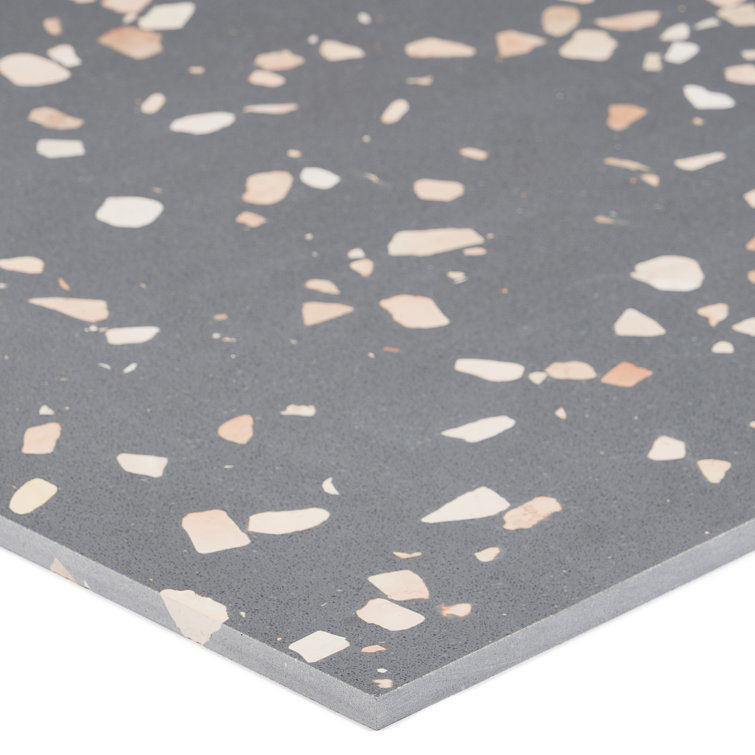 Italia Grande Gray Slate Terrazzo Floor and Wall Tile