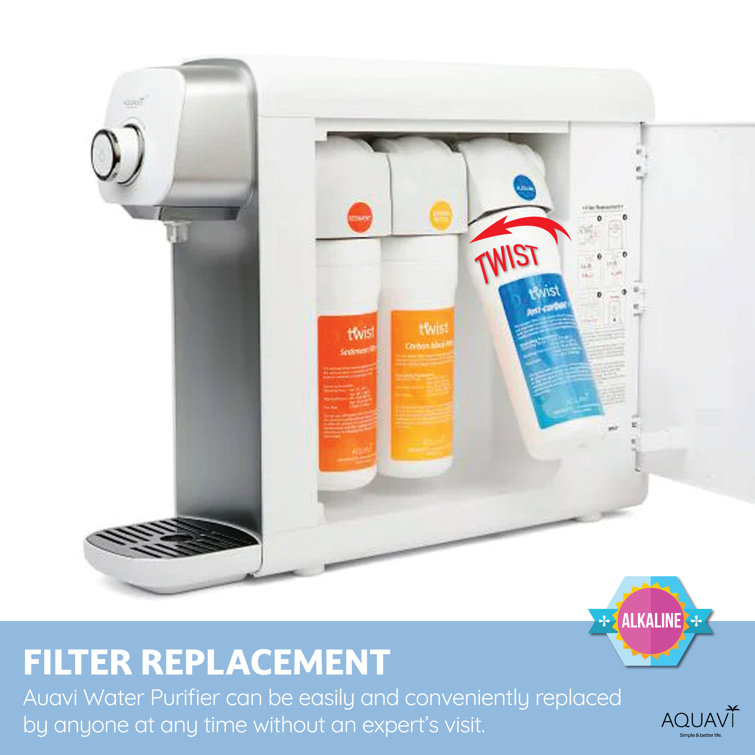 White 3-Stage Alkaline Countertop Water Filtration System