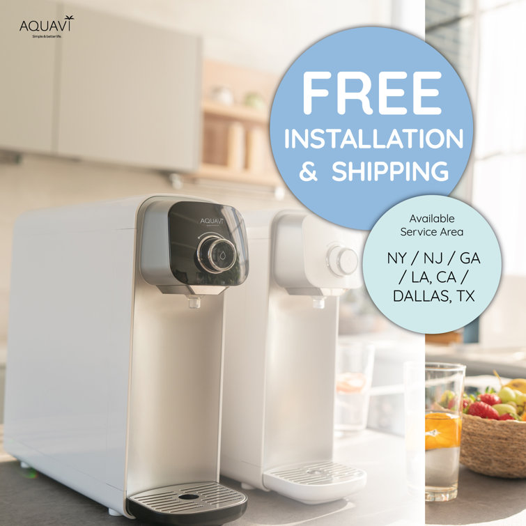 AQUAVI Black 3-Stage Mineral Spring Countertop Water Purifier