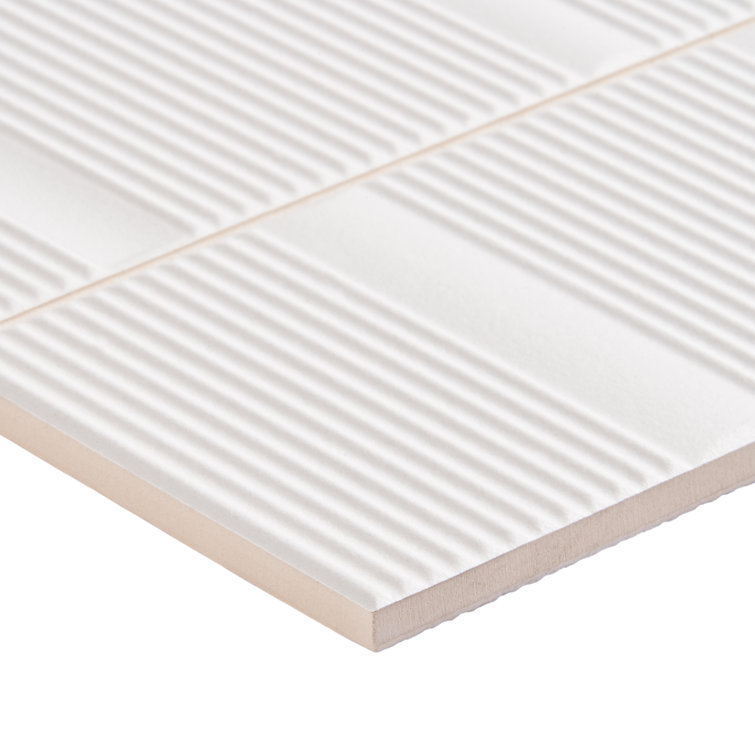 Flyer White 8'' x 16'' Matte Ceramic Wall Tile