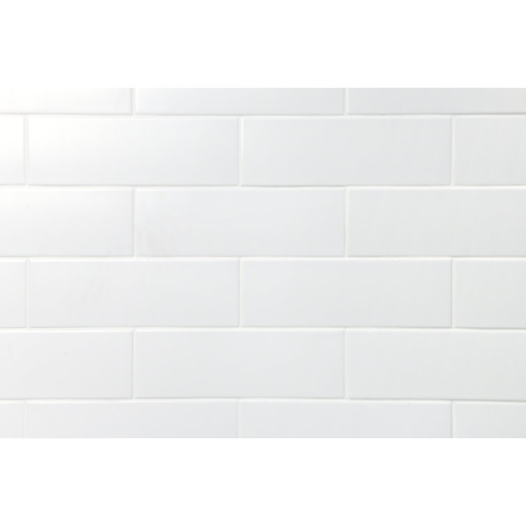 Harrow White Matte Ceramic 3" x 9" Subway Wall Tile