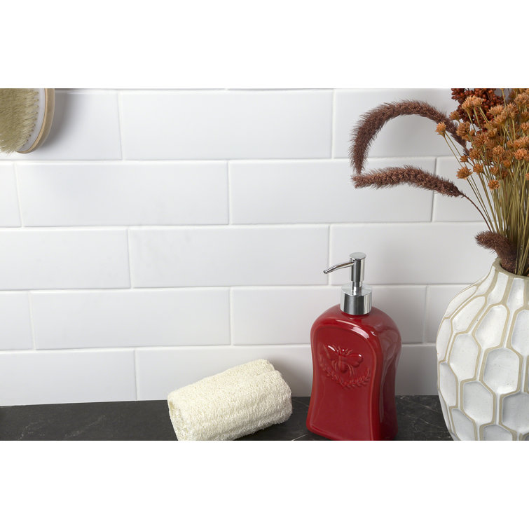 Harrow White Matte Ceramic 3" x 9" Subway Wall Tile