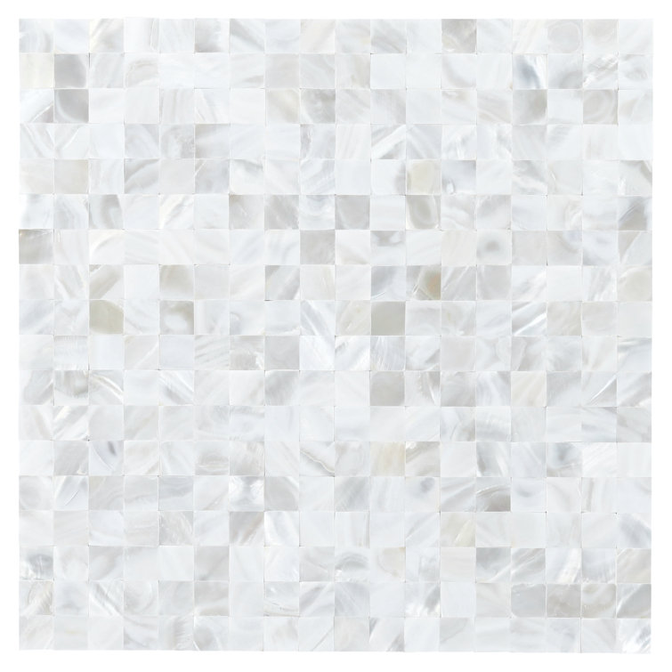 Lokahi 12x12 White Natural Seashell Mosaic Tile