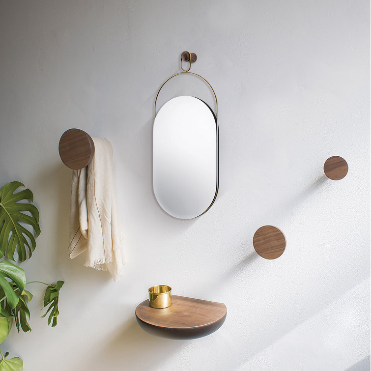 Gold Oval Metal Framed Bathroom Vanity Mirror
