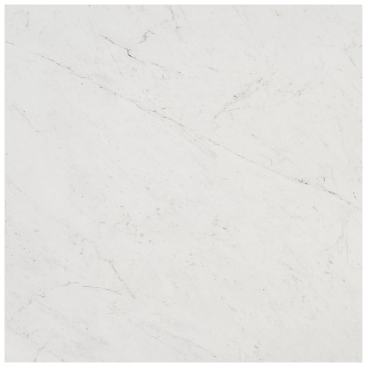 Saroshi 24" x 24" Polished White Marble Look Porcelain Tile