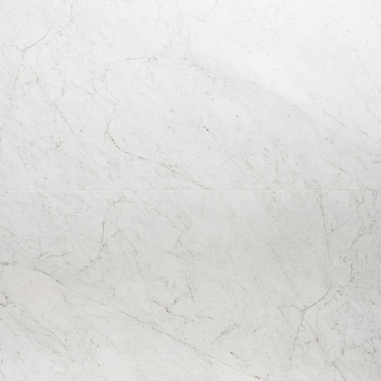 Saroshi 24" x 48" Polished White Marble Look Porcelain Tile