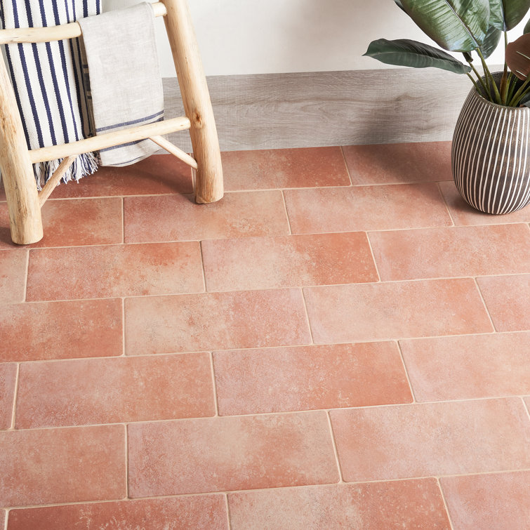 Kaleo 14" x 7" Matte Porcelain Terracotta Brick Floor and Wall Tile