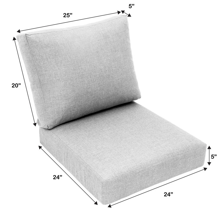 Blue Polyester Outdoor Lounge Cushion with Zipper Closure