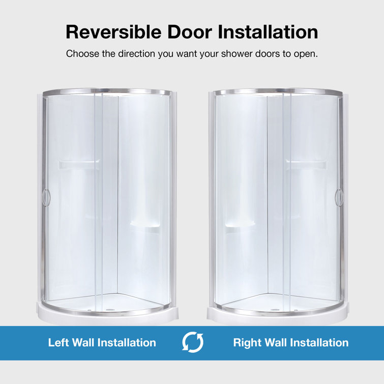 Breeze 38" Clear Glass Chrome Corner Shower Kit