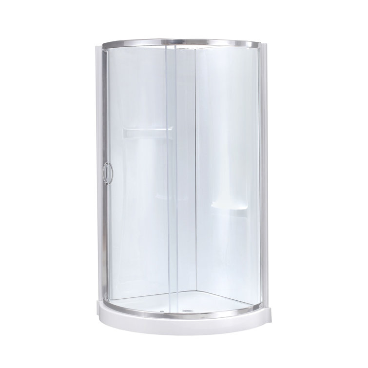 Breeze 38" Clear Glass Chrome Corner Shower Kit