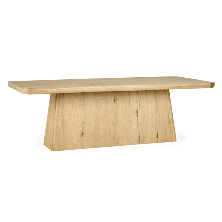 Natural Oak 95" Pedestal Dining Table
