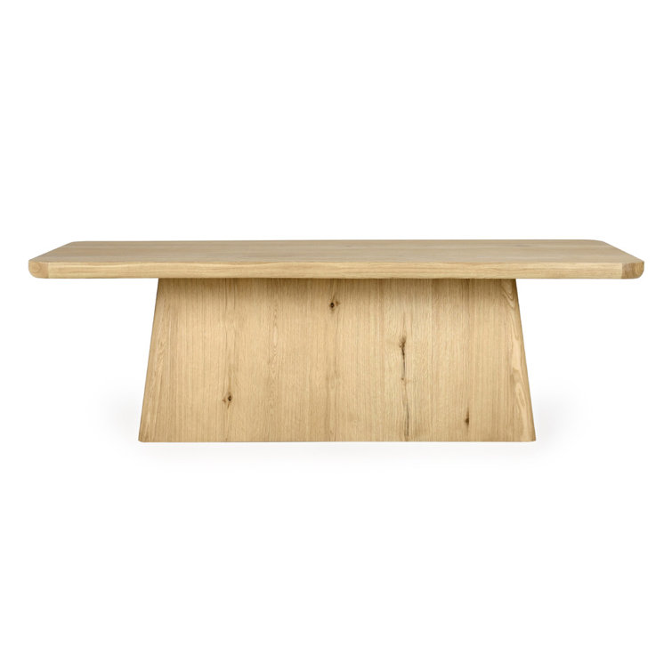 Natural Oak 95" Pedestal Dining Table