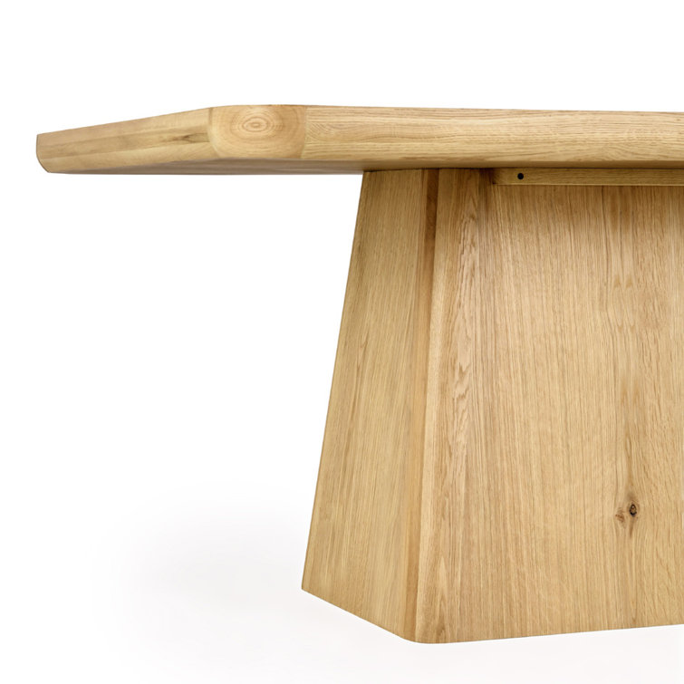 Natural Oak 95" Pedestal Dining Table