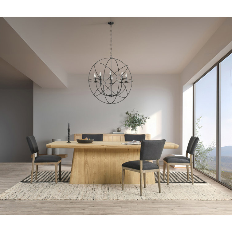 Natural Oak 95" Pedestal Dining Table