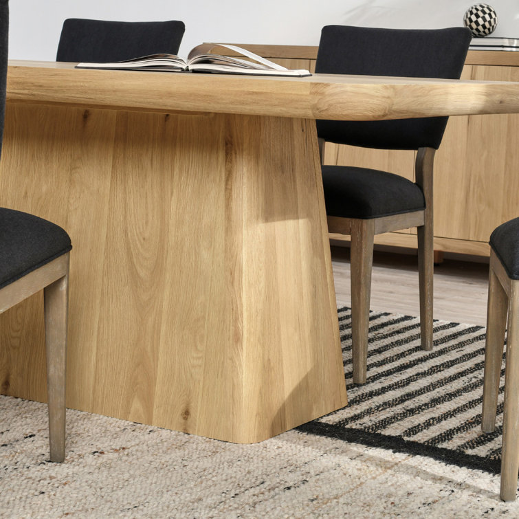 Natural Oak 95" Pedestal Dining Table