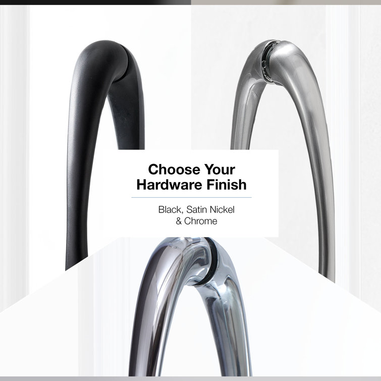 Breeze 34" Satin Nickel Curved Shower Kit with Clear Glass