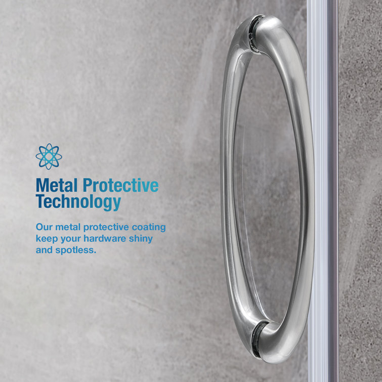 Breeze 34" Satin Nickel Curved Shower Kit with Clear Glass