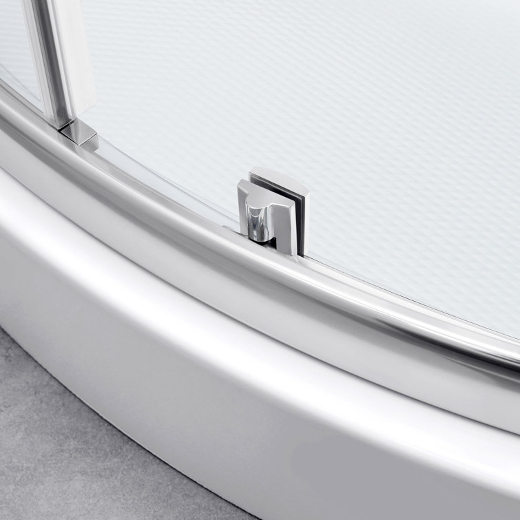 Breeze 34" Satin Nickel Curved Shower Kit with Clear Glass