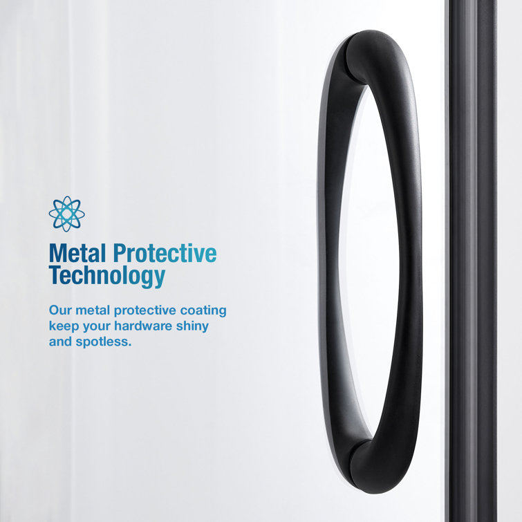 Breeze 34 in. Black Framed Clear Glass Corner Shower Kit