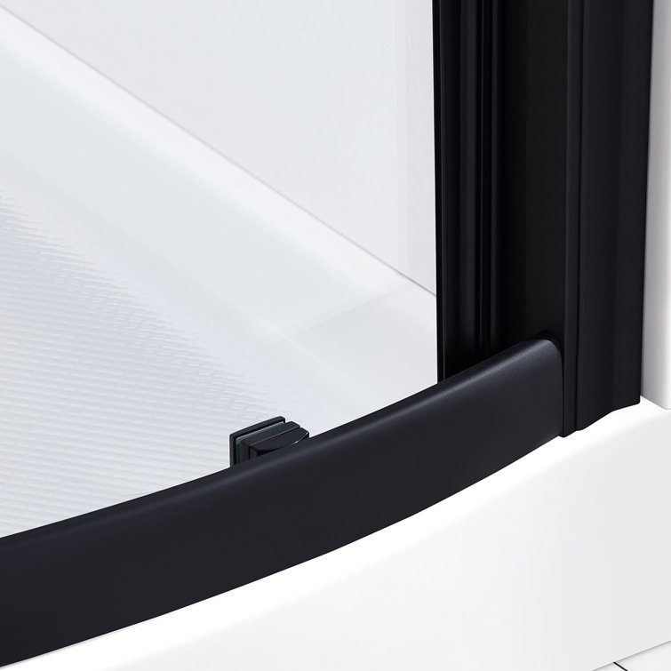 Breeze 34 in. Black Framed Clear Glass Corner Shower Kit