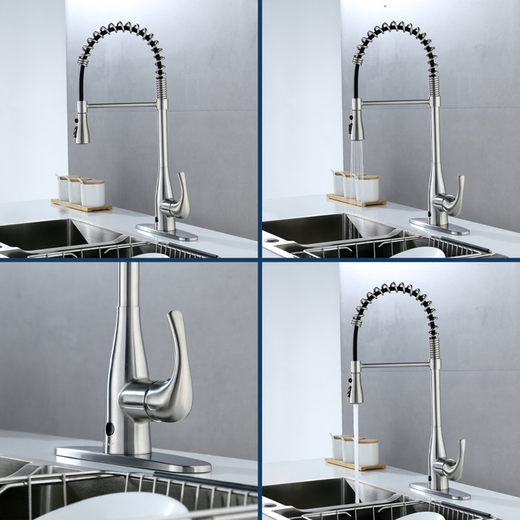 Oil-Rubbed Bronze Pull-Down Kitchen Faucet with Spring Neck