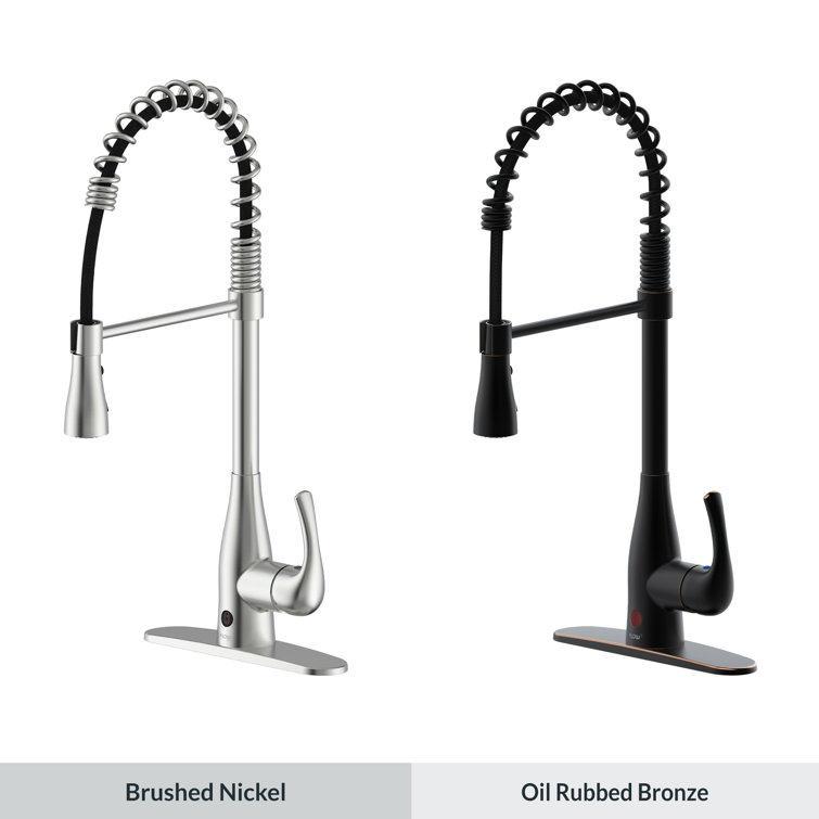 Oil-Rubbed Bronze Pull-Down Kitchen Faucet with Spring Neck