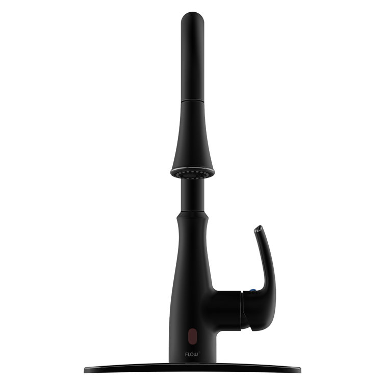 Matte Black Touchless Pull-Down Kitchen Faucet with Spray