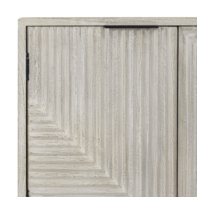 Clint Industrial Loft White Mango Wood Black Metal Base 108'' Sideboard
