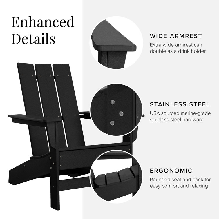 Ratcliff High-Density Polyethylene (HDPE) Outdoor Adirondack Chair Set