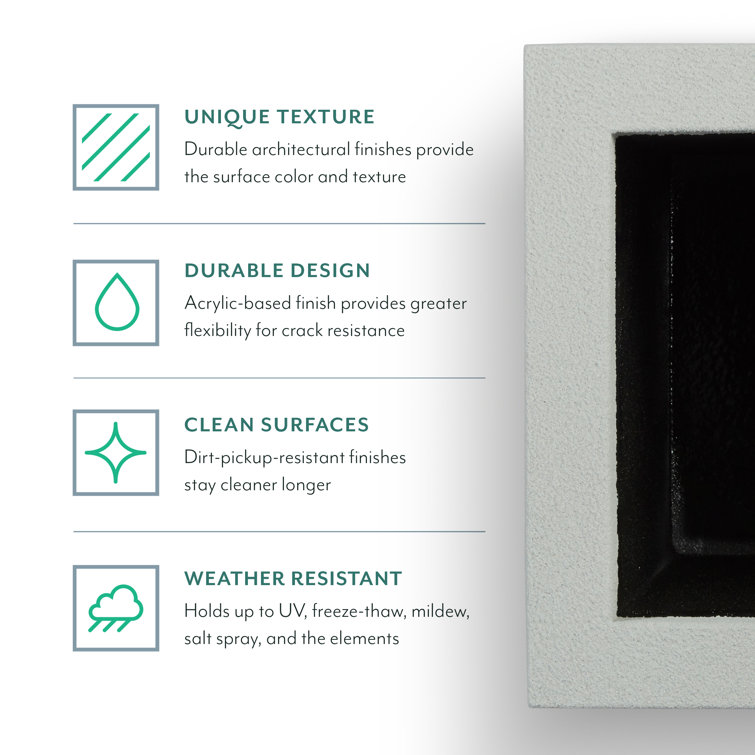 Gray Granite Square Polymer Outdoor Planter Box