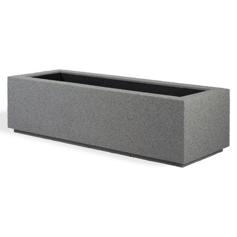 Gray Granite Extra Large Rectangular Polymer Planter