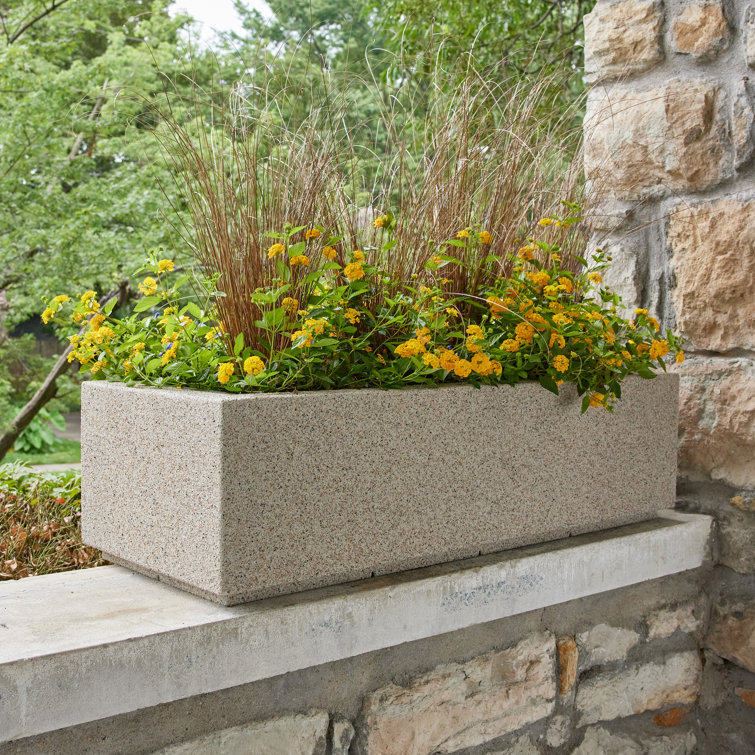 Sandstone Granite Extra Large Rectangular Polymer Planter