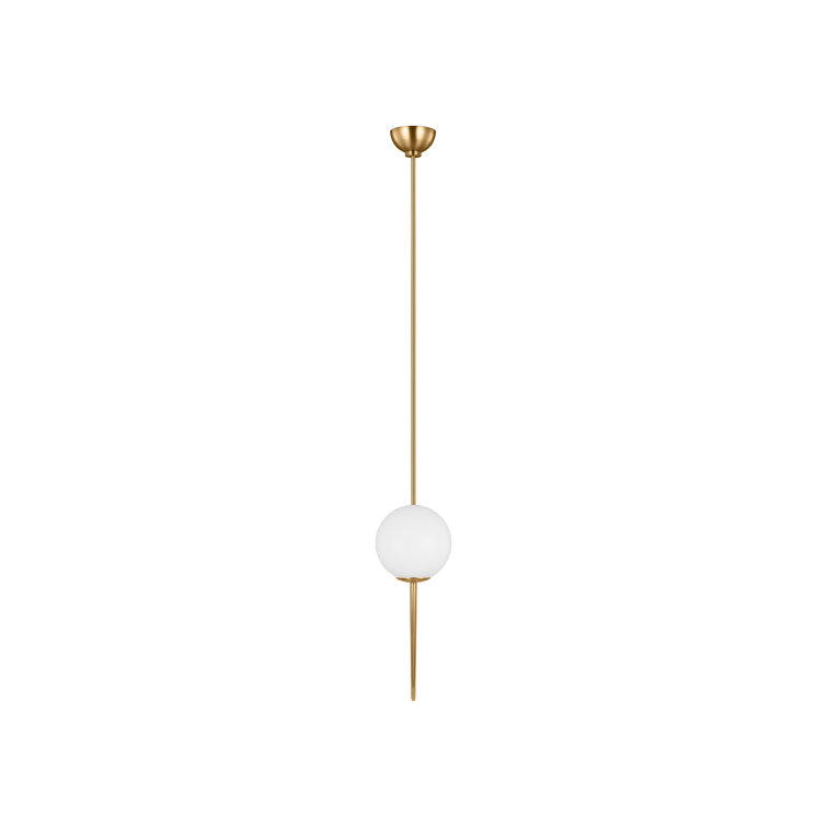 Burnished Brass Linear Chandelier with Milk Glass Shades