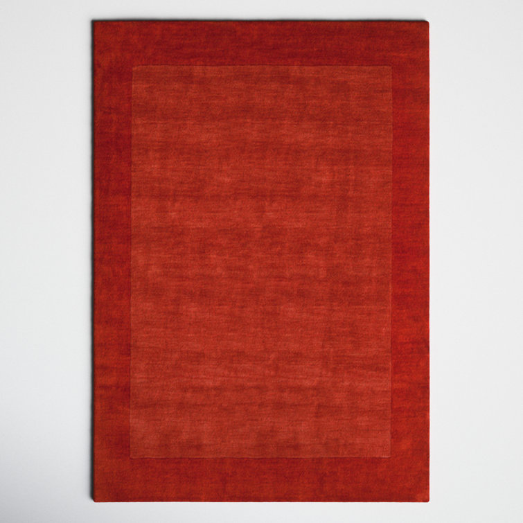 Handmade Red Wool Rectangular Area Rug 7'6" x 9'6"