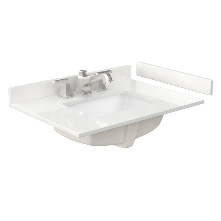 Beckett 30" White Freestanding Single Vanity with Quartz Top