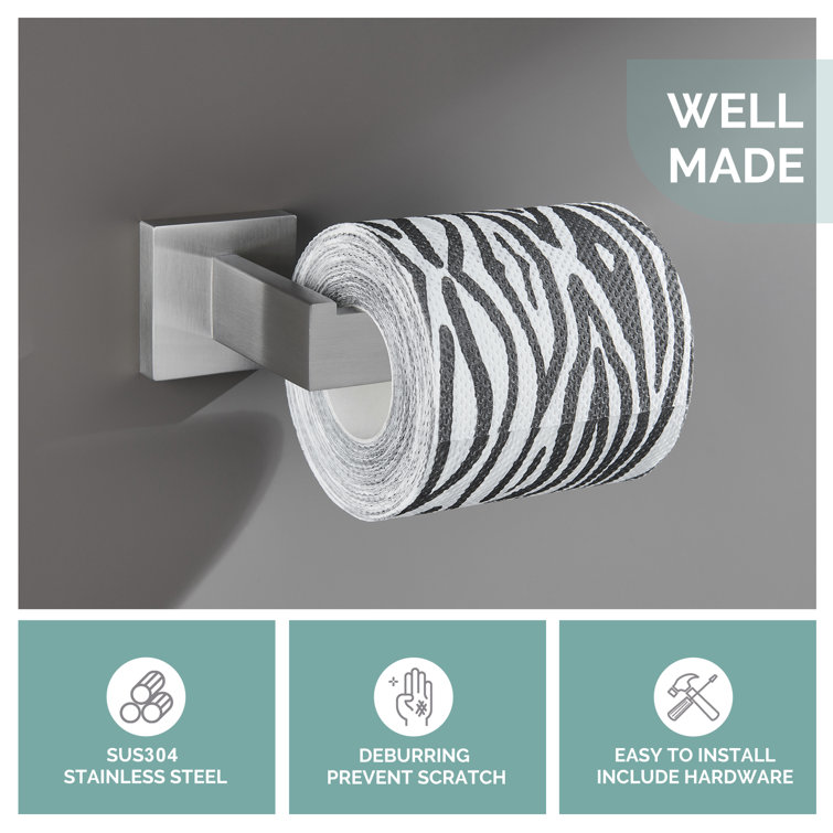 Brushed Nickel Stainless Steel Wall Mounted Toilet Paper Holder