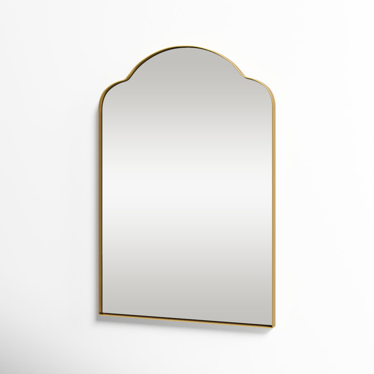 Gold Stainless Steel Arch Wall Mirror with Glass