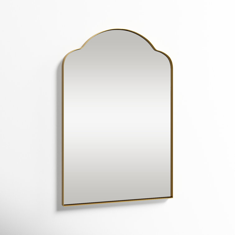 Gold Stainless Steel Arch Wall Mirror with Glass