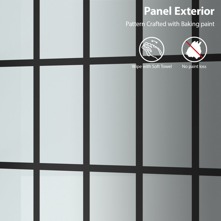 34'' Matte Black Frameless Fixed Shower Door with Clear Glass