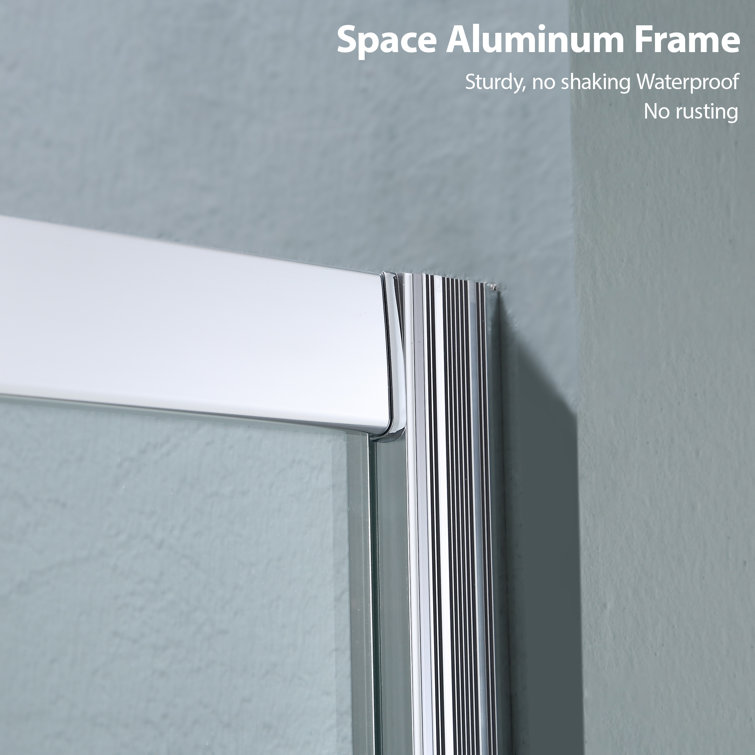 Chrome 48'' x 72'' Frameless Sliding Tempered Glass Shower Door