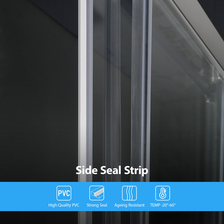 Chrome 48'' x 72'' Frameless Sliding Tempered Glass Shower Door