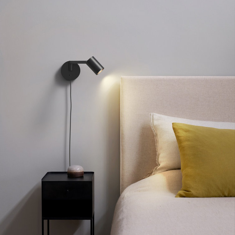 Matt Black Adjustable Swing Arm Plug-In Wall Light